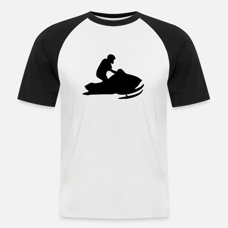snowmobile - Männer Baseball-T-Shirt - Weiß/Schwarz