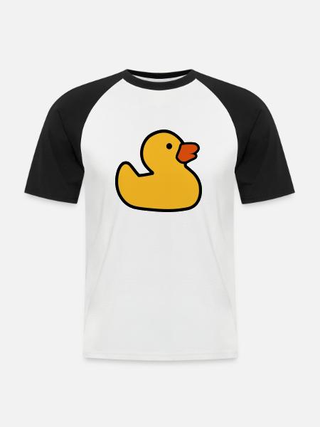 Rubber duck - Men's Baseball T-Shirt - white/black