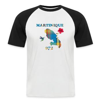 Martinique 972 - T-shirt baseball manches courtes Homme - blanc/noir - Devant - Nik (191cm)