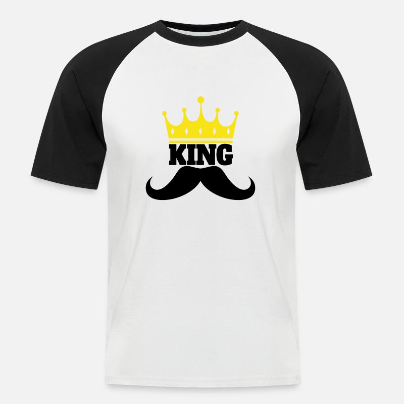 King Beard - Männer Baseball-T-Shirt - Weiß/Schwarz