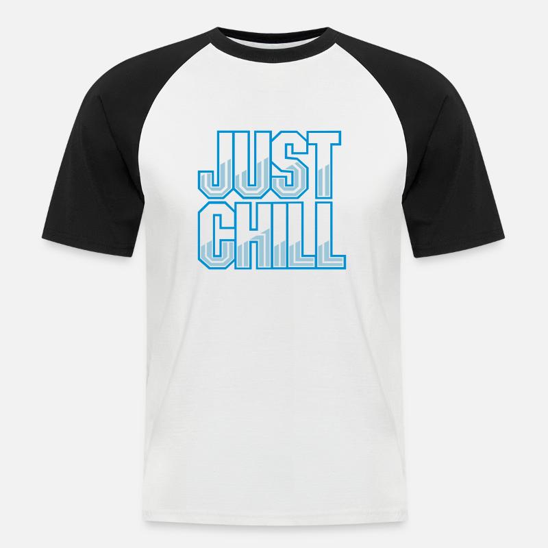 Just Chill Text Logo - Men's Baseball T-Shirt - white/black