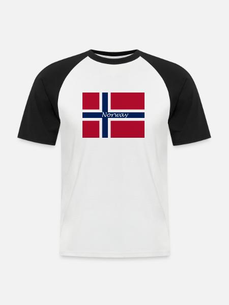 Norway - Männer Baseball-T-Shirt - Weiß/Schwarz