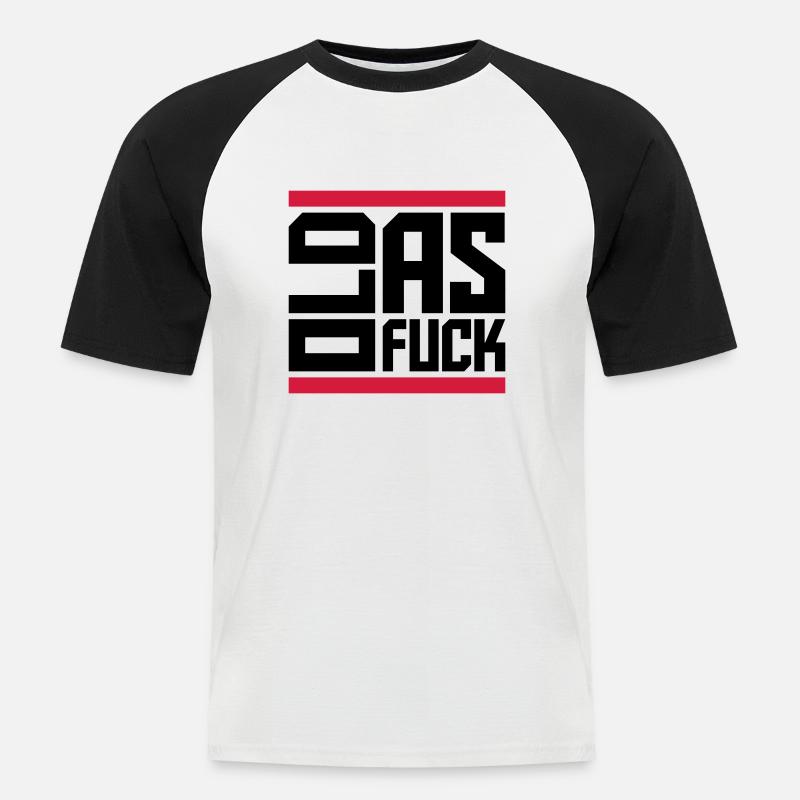 old AF Text Logo - Männer Baseball-T-Shirt - Weiß/Schwarz