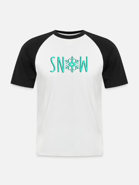 Snowflake Snow - Men's Baseball T-Shirt - white/black