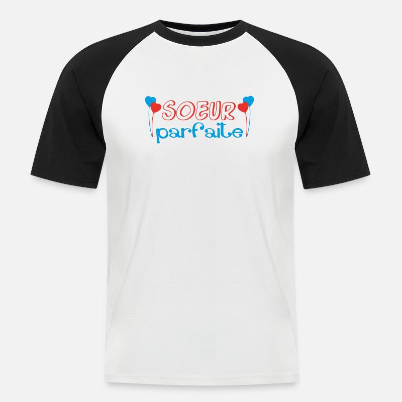 Perfekte SCHWESTER - Männer Baseball-T-Shirt - Weiß/Schwarz