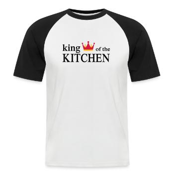 Lustige Kochschürze für Männer - Männer Baseball-T-Shirt - Weiß/Schwarz - Vorne - Nik (191cm)