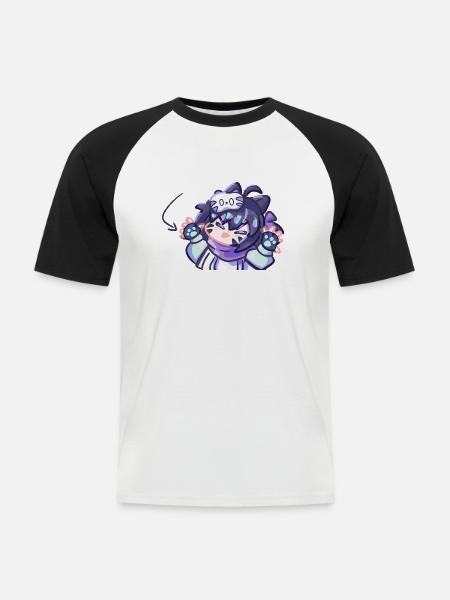 Gremlin Yuki - Männer Baseball-T-Shirt - Weiß/Schwarz