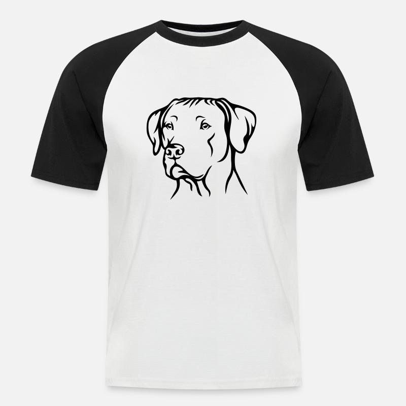 Rhodesian Ridgeback - Männer Baseball-T-Shirt - Weiß/Schwarz