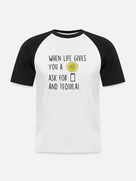 whenlifegivesu - Männer Baseball-T-Shirt - Weiß/Schwarz