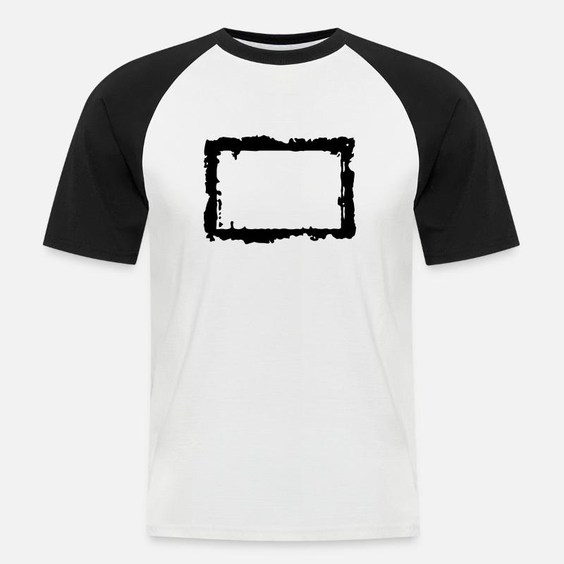 frame_4_vec_1 de - Männer Baseball-T-Shirt - Weiß/Schwarz