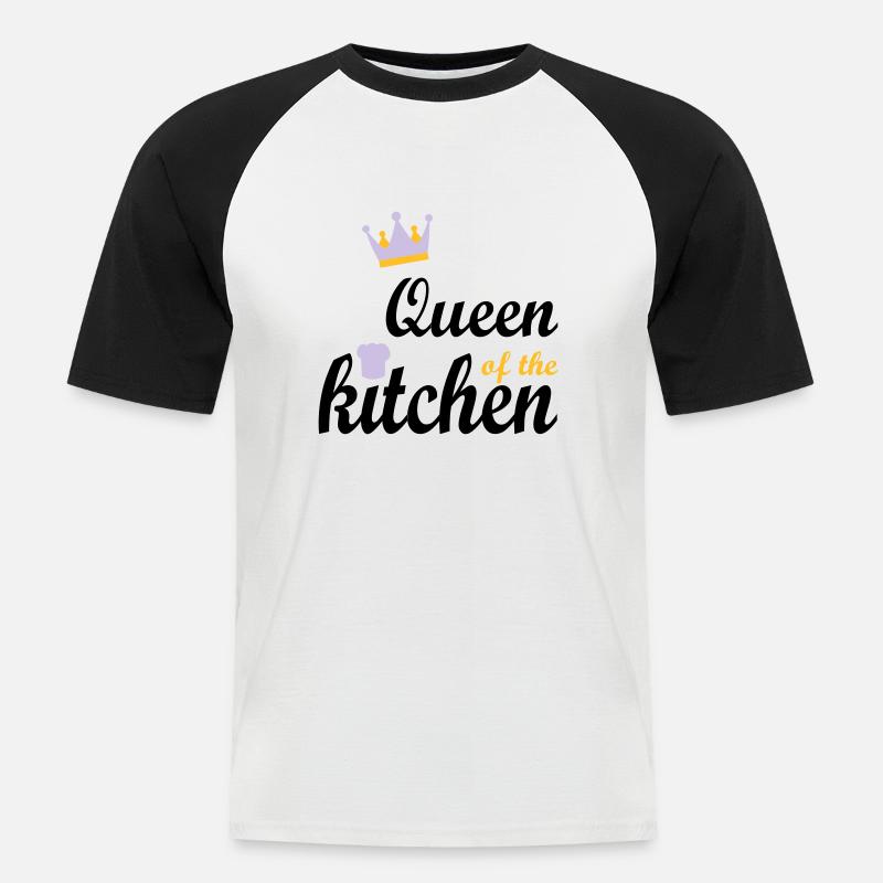 Kochen - Männer Baseball-T-Shirt - Weiß/Schwarz