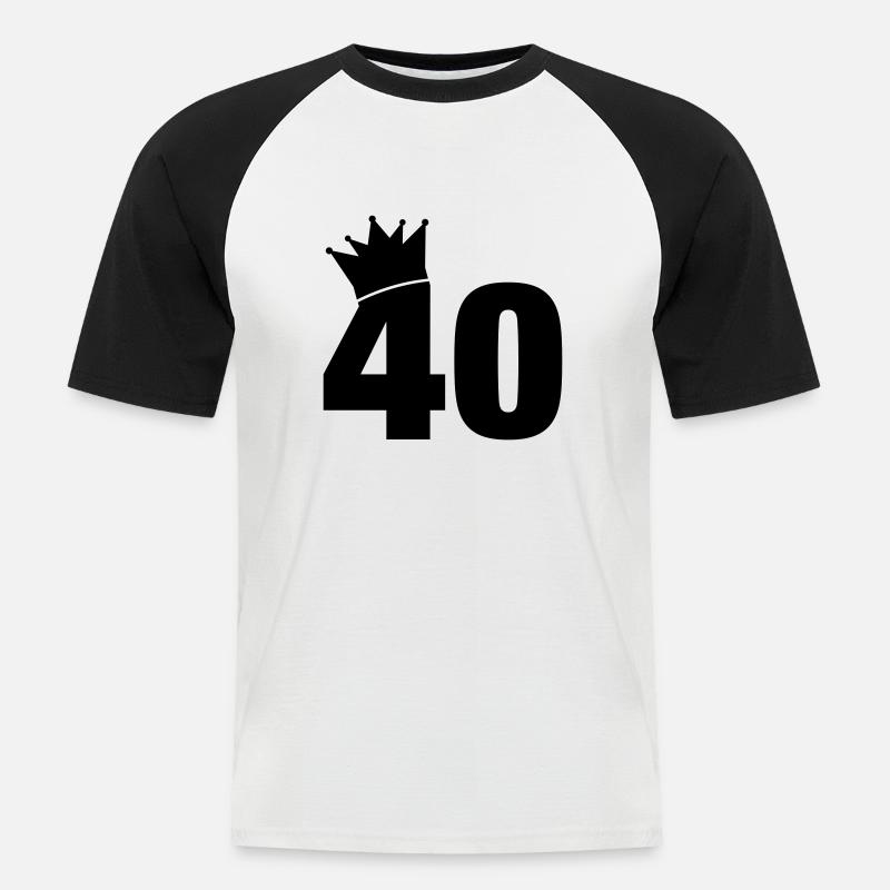 40_krone_f1 - Männer Baseball-T-Shirt - Weiß/Schwarz