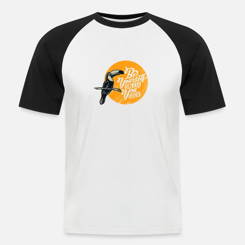 sei du selbst - Männer Baseball-T-Shirt - Weiß/Schwarz