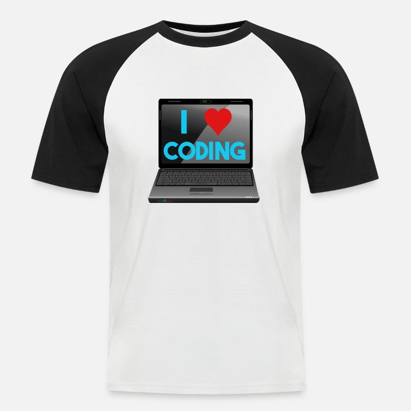 Programmieren, Programmierer, Informatiker - Männer Baseball-T-Shirt - Weiß/Schwarz