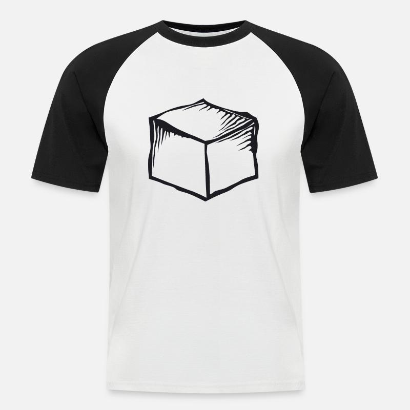 Karton Karton Kasse - Männer Baseball-T-Shirt - Weiß/Schwarz