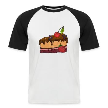 Cake - Men's Baseball T-Shirt - white/black - Front - Nik (191cm)
