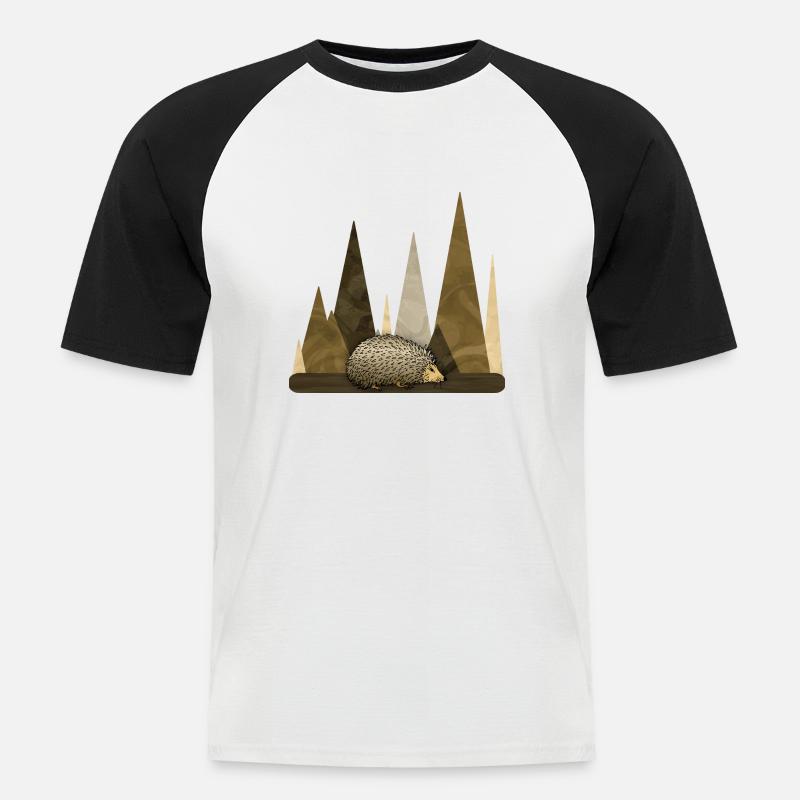 Igel - Männer Baseball-T-Shirt - Weiß/Schwarz