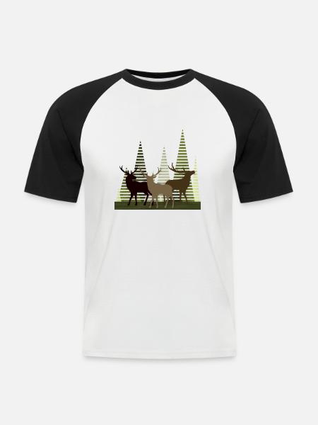 Deer - Men's Baseball T-Shirt - white/black