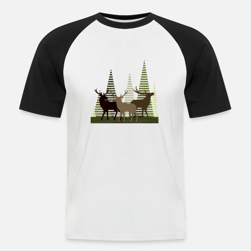 Deer - Men's Baseball T-Shirt - white/black