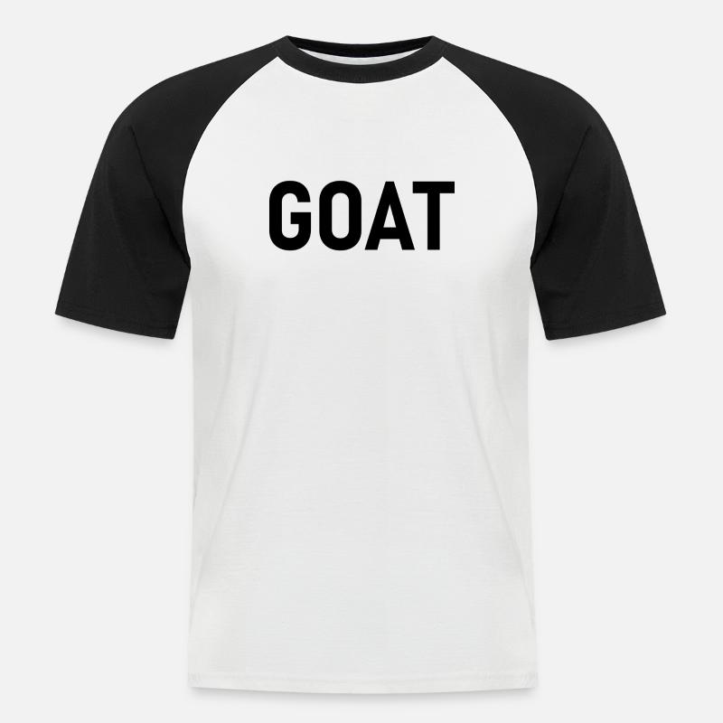 GOAT plain and simple - Männer Baseball-T-Shirt - Weiß/Schwarz