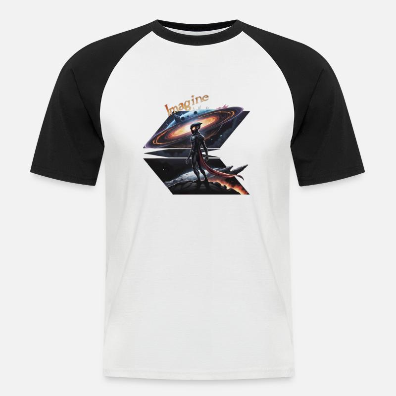 Interdimensionaler Außerirdischer - Männer Baseball-T-Shirt - Weiß/Schwarz