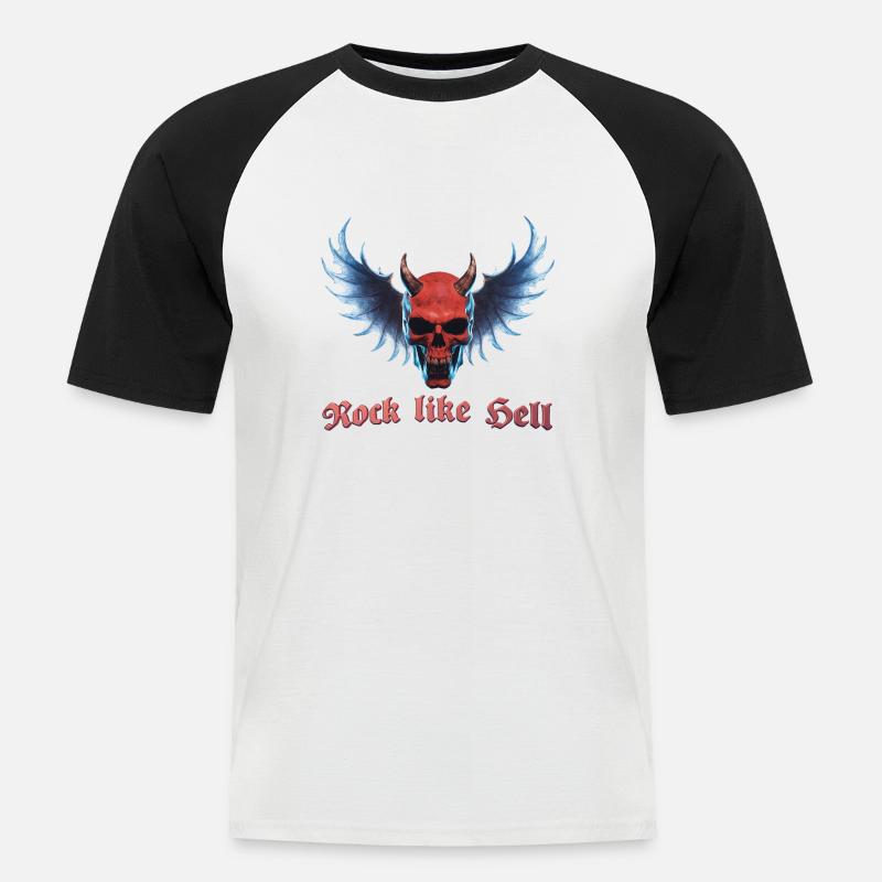 Wing Devil 2024 03 - Männer Baseball-T-Shirt - Weiß/Schwarz