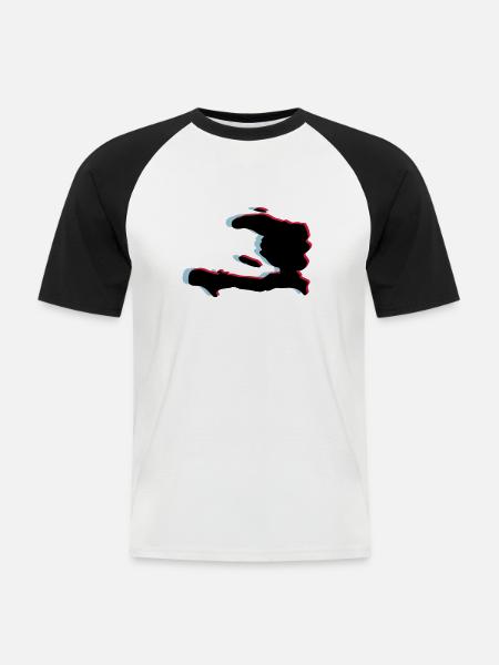 3d anaglyph HAITI green - Men's Baseball T-Shirt - white/black