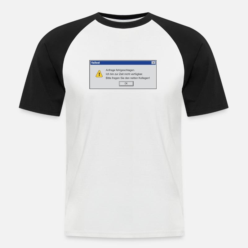 Error_Message - Männer Baseball-T-Shirt - Weiß/Schwarz