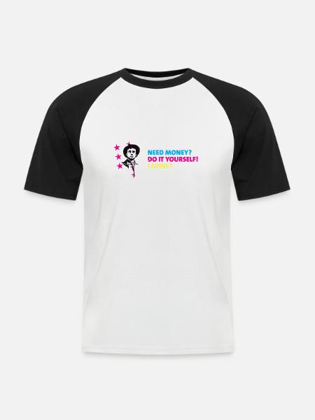 Farinet DIY Horizontal - Men's Baseball T-Shirt - white/black