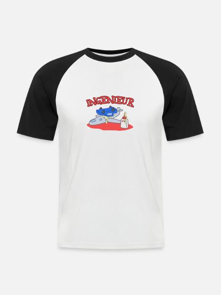 My child is ... Engineer - Men's Baseball T-Shirt - white/black