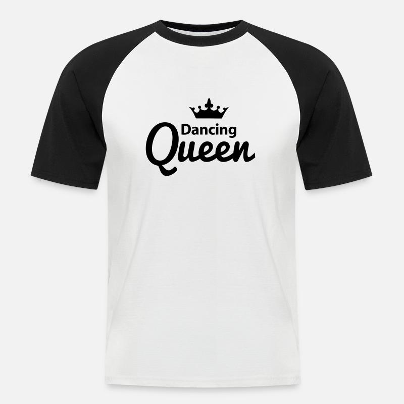 Dancing Queen - Männer Baseball-T-Shirt - Weiß/Schwarz