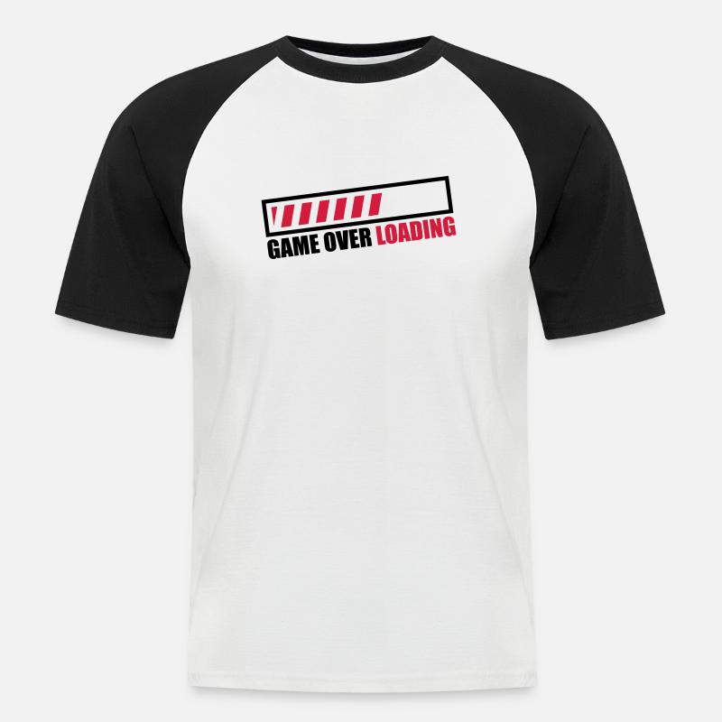 game_over_loading_c2 - Men's Baseball T-Shirt - white/black