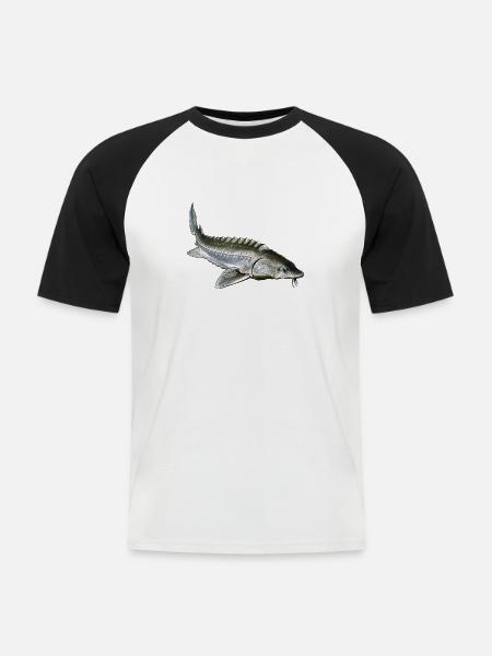 Esturgeon sturgeon 3 - T-shirt baseball manches courtes Homme - blanc/noir