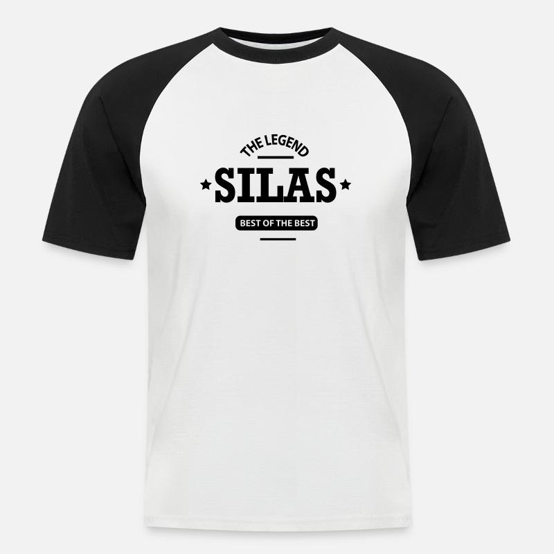 silas - Männer Baseball-T-Shirt - Weiß/Schwarz
