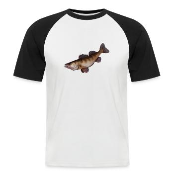 zander - Männer Baseball-T-Shirt - Weiß/Schwarz - Vorne - Nik (191cm)
