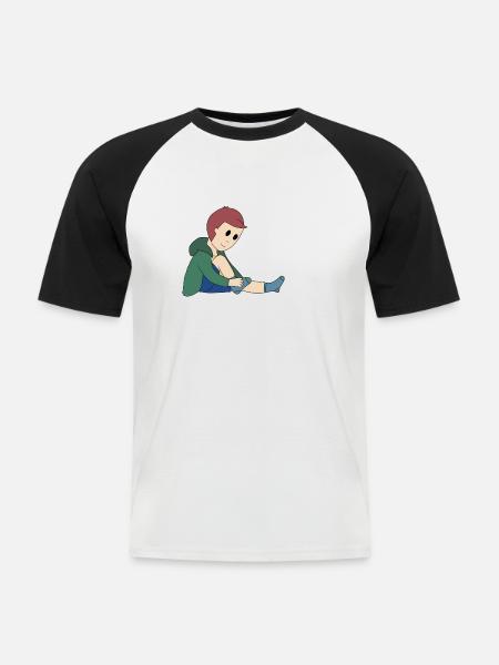 Putting on socks - Men's Baseball T-Shirt - white/black