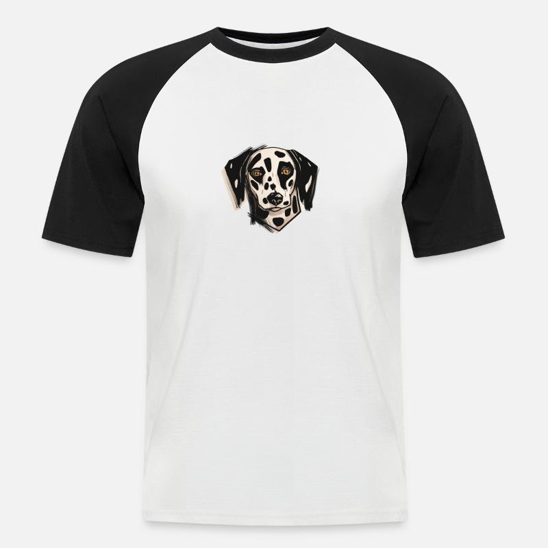 Dalmatiner - Männer Baseball-T-Shirt - Weiß/Schwarz
