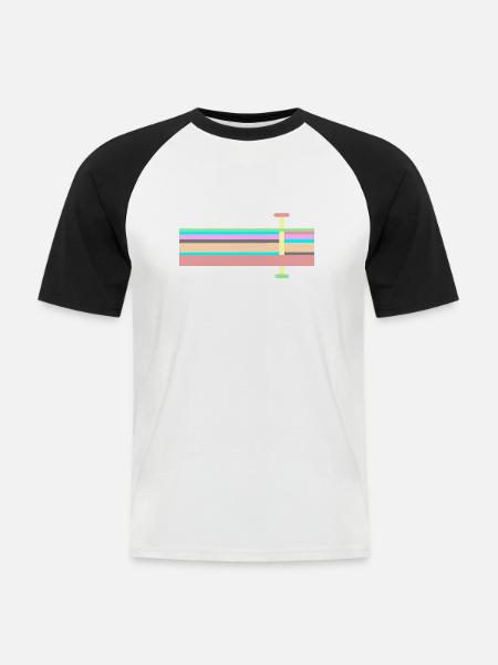 Abstrakte soft ton Landschaft - Men's Baseball T-Shirt - white/black