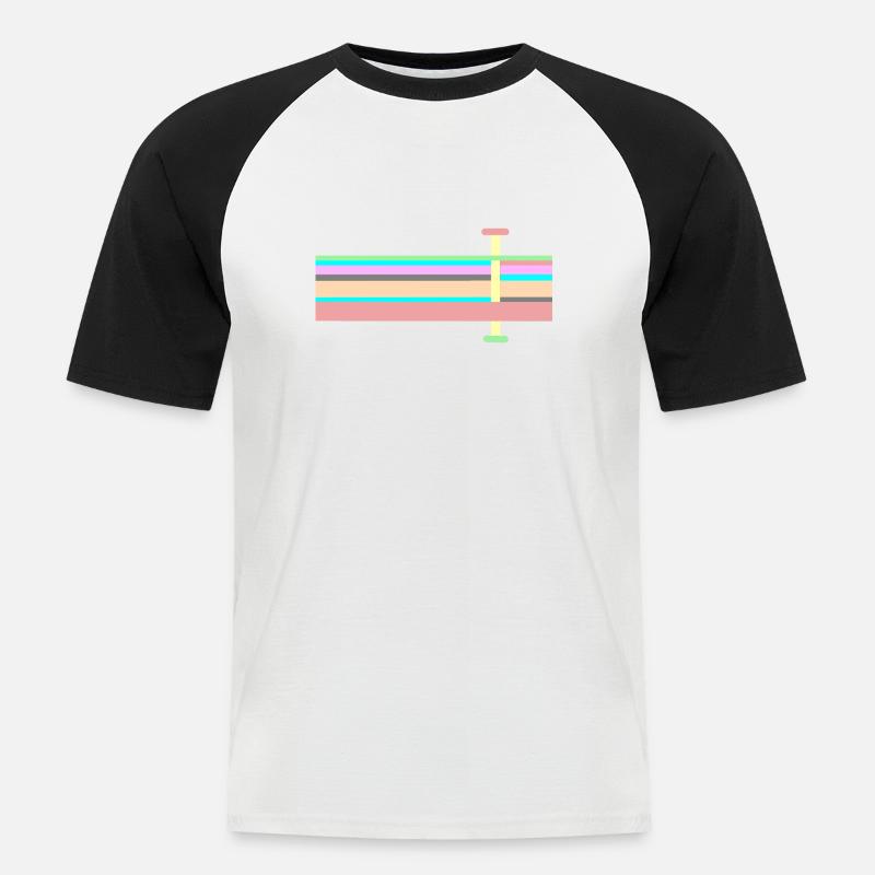 Abstrakte soft ton Landschaft - Men's Baseball T-Shirt - white/black