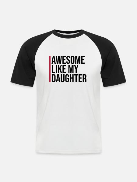 GÉNIAL COMME MA FILLE - T-shirt baseball manches courtes Homme - blanc/noir