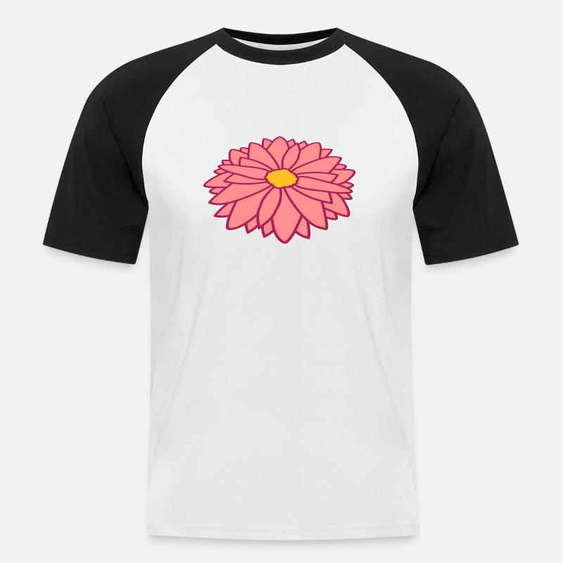 Hübsche bunte Blume Design - Männer Baseball-T-Shirt - Weiß/Schwarz