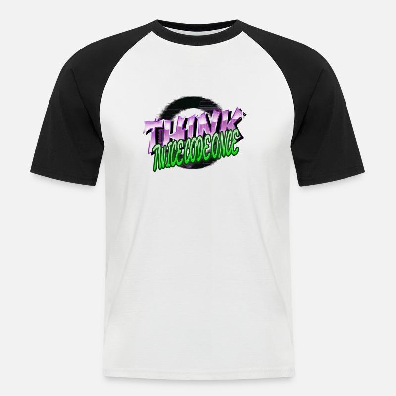 frontend developer statement quote - Men's Baseball T-Shirt - white/black