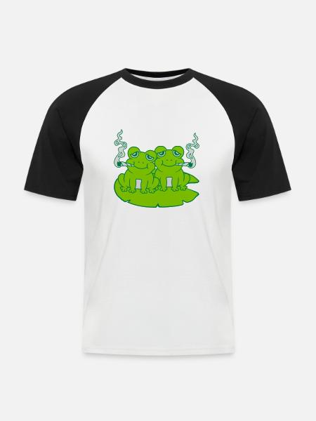 2 Stoner Friends Frogs - Men's Baseball T-Shirt - white/black