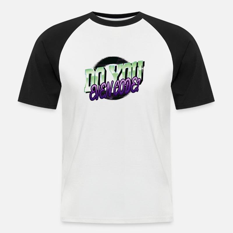 informatics computer language - Männer Baseball-T-Shirt - Weiß/Schwarz