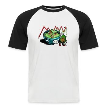 Buy the Dip - Men's Baseball T-Shirt - white/black - Front - Nik (191cm)