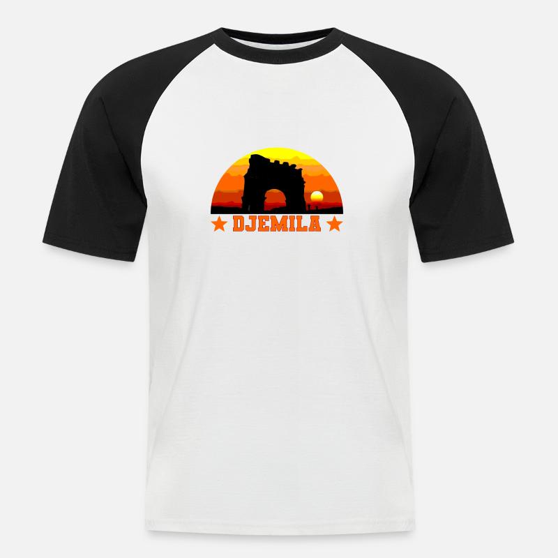 Djemila - Männer Baseball-T-Shirt - Weiß/Schwarz