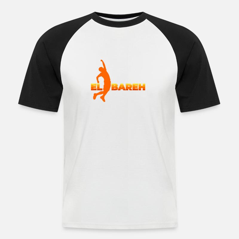 El Bareh - T-shirt baseball manches courtes Homme - blanc/noir
