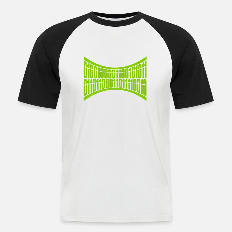 Binär Code Programm Sprache - Männer Baseball-T-Shirt - Weiß/Schwarz