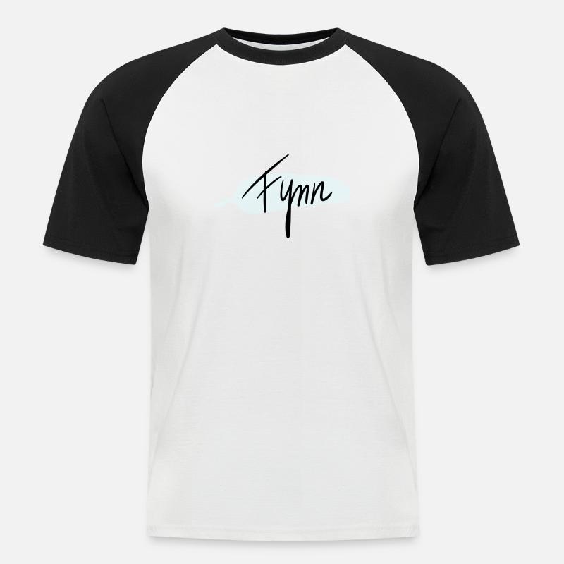 Fynn - Männer Baseball-T-Shirt - Weiß/Schwarz