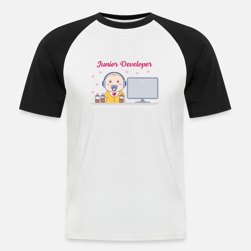 Junior Developer - Männer Baseball-T-Shirt - Weiß/Schwarz